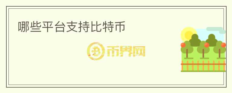 哪些平臺支持比特幣