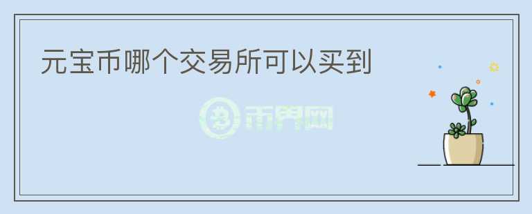 元寶幣哪個交易所可以買到