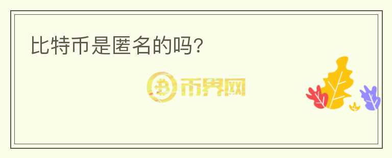 比特幣是匿名的嗎?