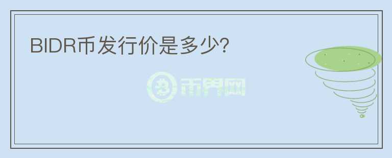 BIDR幣發(fā)行價(jià)是多少？