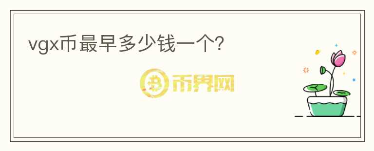 vgx幣最早多少錢一個？