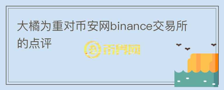 大橘為重對幣安網(wǎng)binance交易所的點(diǎn)評