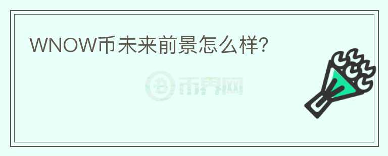 WNOW幣未來前景怎么樣？