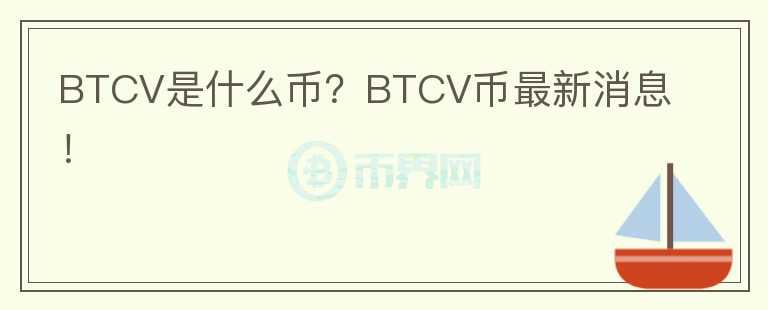 BTCV是什么幣？BTCV幣最新消息！