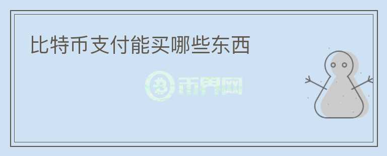 比特幣支付能買哪些東西