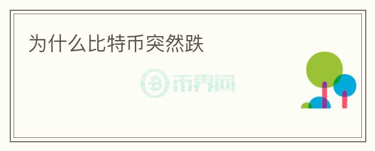 為什么比特幣突然跌