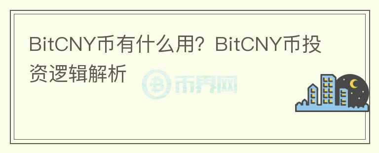 BitCNY幣有什么用？BitCNY幣投資邏輯解析