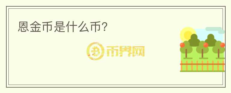 恩金幣是什么幣？