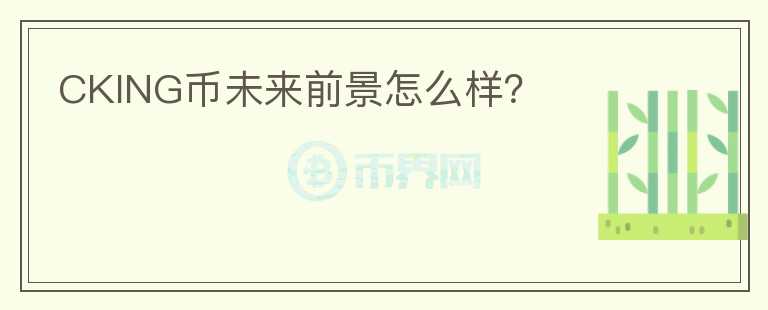 CKING幣未來前景怎么樣？