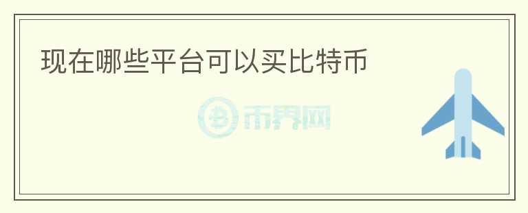 現(xiàn)在哪些平臺(tái)可以買比特幣