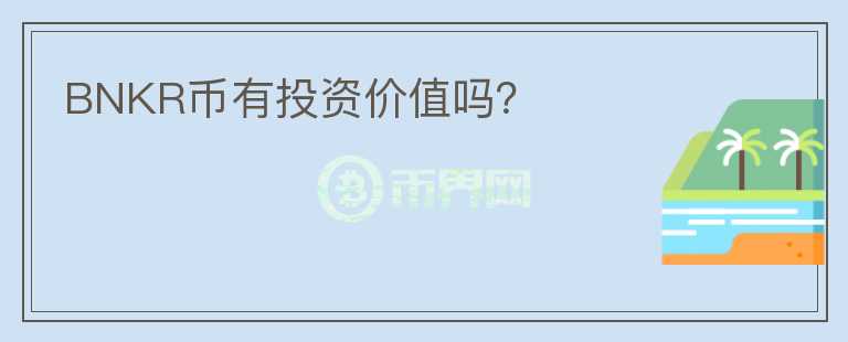 BNKR幣有投資價(jià)值嗎？