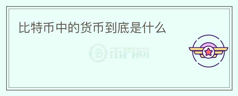 比特幣中的貨幣到底是什么
