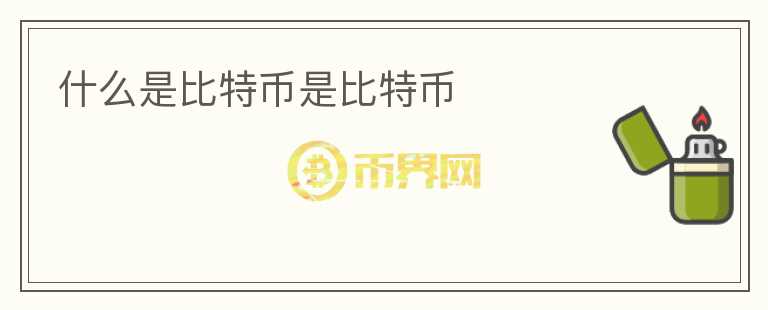 什么是比特幣是比特幣