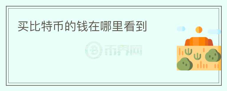 買比特幣的錢在哪里看到