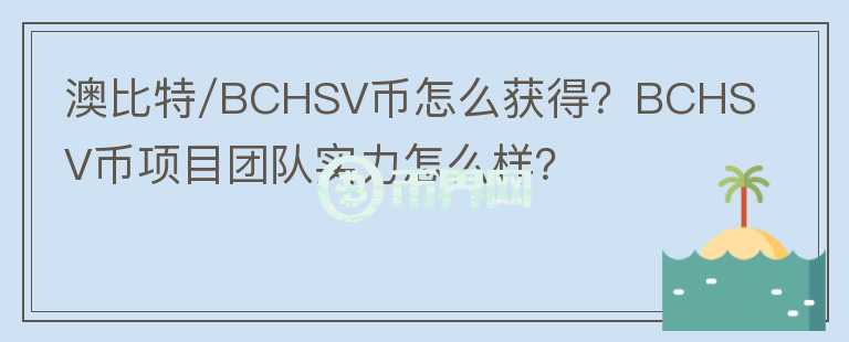 澳比特/BCHSV幣怎么獲得？BCHSV幣項(xiàng)目團(tuán)隊(duì)實(shí)力怎么樣？