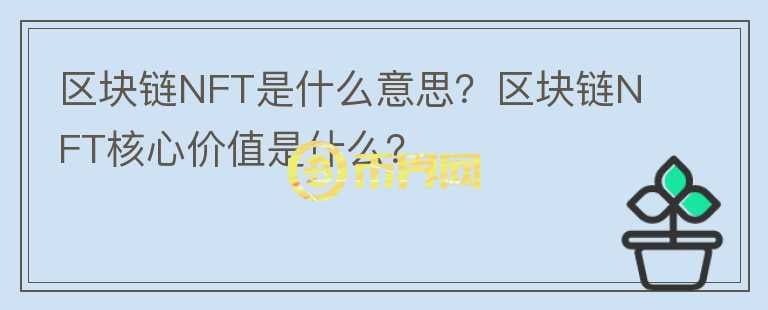 區(qū)塊鏈NFT是什么意思？區(qū)塊鏈NFT核心價值是什么？