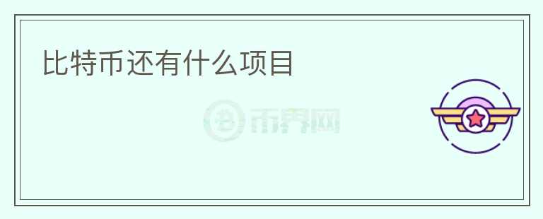 比特幣還有什么項目
