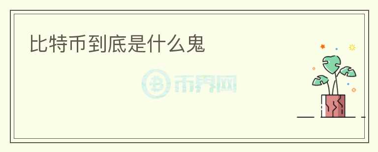 比特幣到底是什么鬼