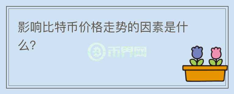 影響比特幣價(jià)格走勢(shì)的因素是什么？