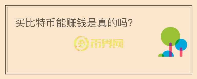 買比特幣能賺錢是真的嗎？