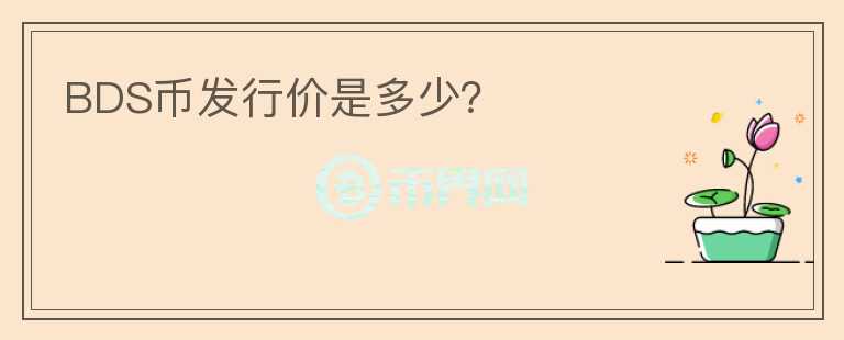 BDS幣發(fā)行價(jià)是多少？