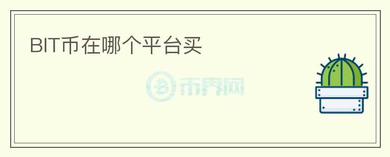 BIT幣在哪個(gè)平臺(tái)買