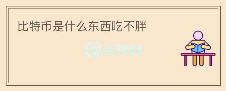 比特幣是什么東西吃不胖