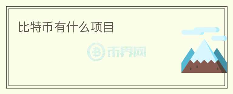 比特幣有什么項(xiàng)目