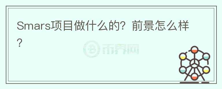 Smars項目做什么的？前景怎么樣？