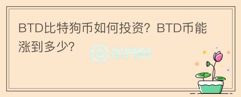BTD比特狗幣如何投資？BTD幣能漲到多少？