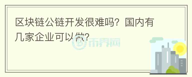 區(qū)塊鏈公鏈開發(fā)很難嗎？國內(nèi)有幾家企業(yè)可以做？