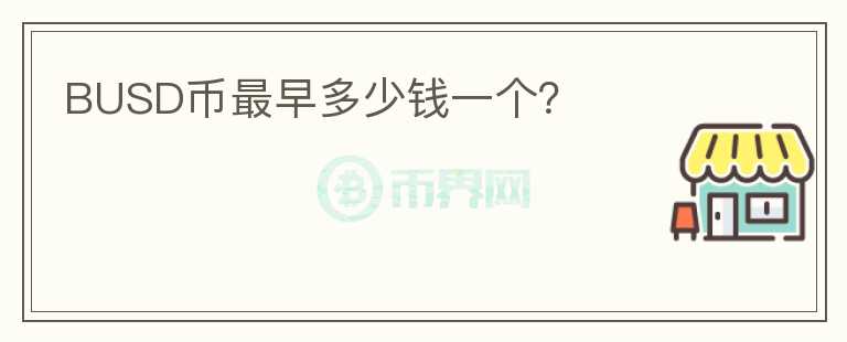 BUSD幣最早多少錢一個？