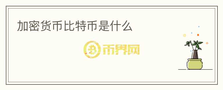 加密貨幣比特幣是什么