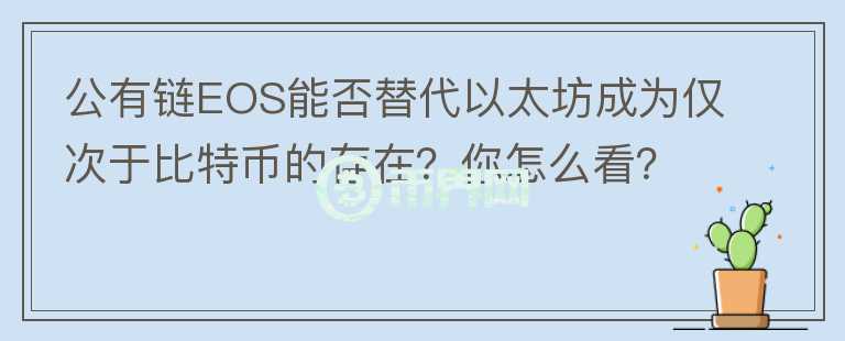 公有鏈EOS能否替代以太坊成為僅次于比特幣的存在？你怎么看？
