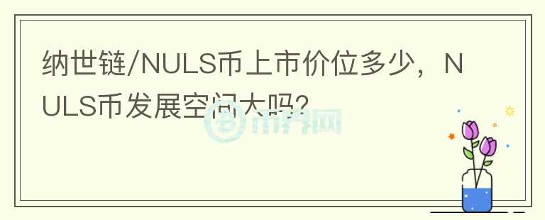 納世鏈/NULS幣上市價(jià)位多少，NULS幣發(fā)展空間大嗎？