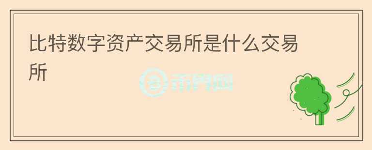 比特數(shù)字資產(chǎn)交易所是什么交易所