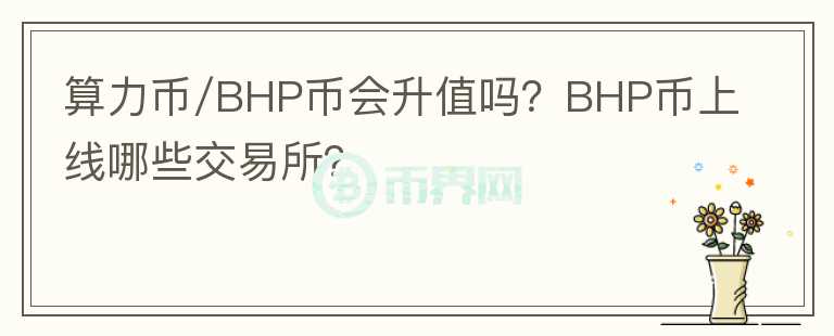 算力幣/BHP幣會(huì)升值嗎？BHP幣上線哪些交易所？
