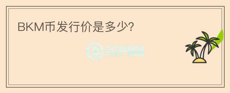 BKM幣發(fā)行價是多少？