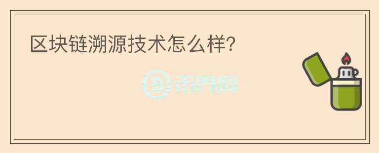 區(qū)塊鏈溯源技術(shù)怎么樣？