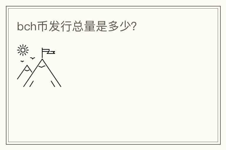 bch幣發(fā)行總量是多少？