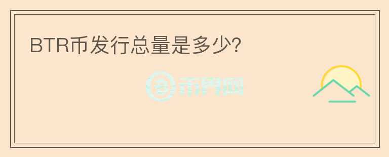 BTR幣發(fā)行總量是多少？