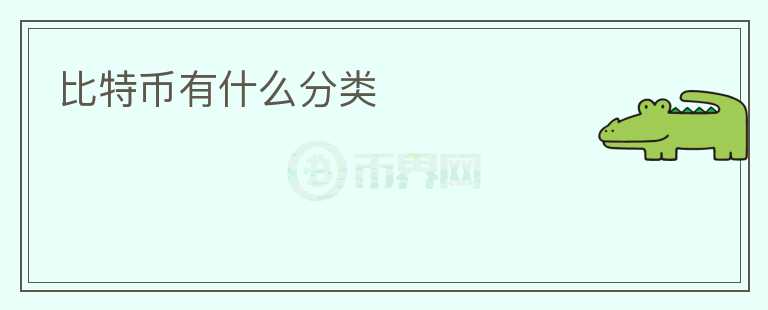 比特幣有什么分類(lèi)