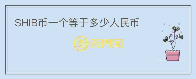 SHIB幣一個(gè)等于多少人民幣