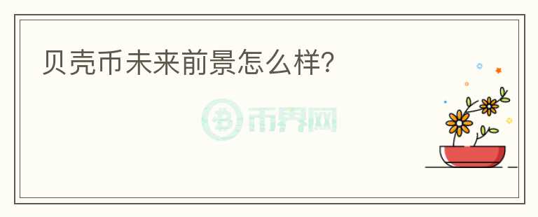 貝殼幣未來前景怎么樣？