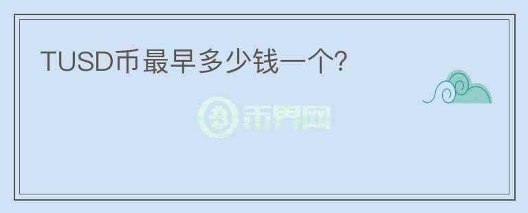 TUSD幣最早多少錢一個(gè)？