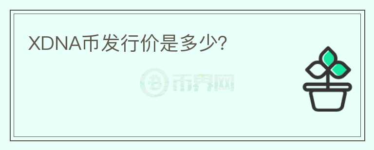 XDNA幣發(fā)行價(jià)是多少？