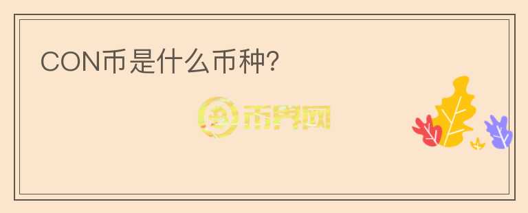 CON幣是什么幣種？