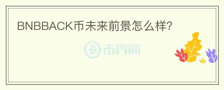 BNBBACK幣未來前景怎么樣？
