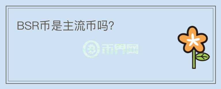 BSR幣是主流幣嗎？
