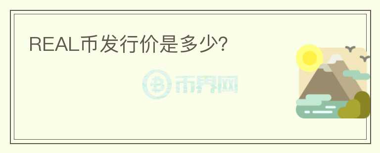 REAL幣發(fā)行價是多少？